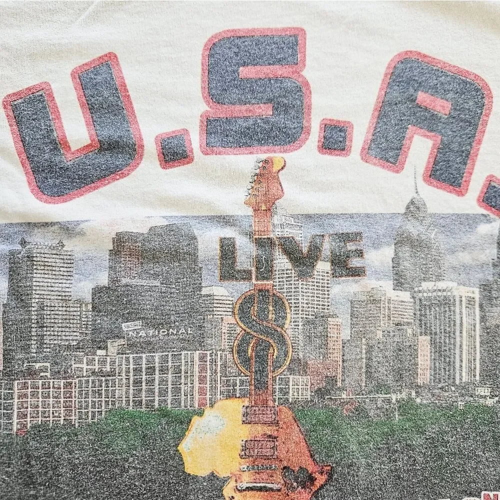 Vintage Live 8 Philadelphia Concert Philly 2005 Skyline Graphic Tee T-Shirt XXL